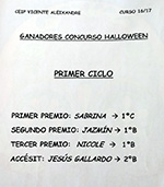 Ganadores concurso halloween - Primer Ciclo